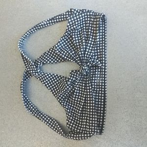 Albion Fit NWOT Black Check Top Knot Bikini Halter Gingham Checkerboard XL